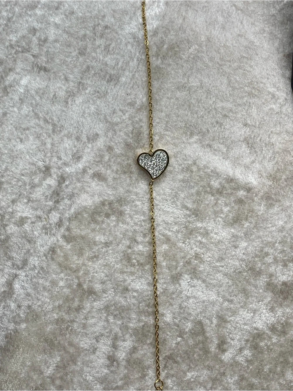 NWOT 18KGold layered/bonded CZ Heart l necklace/bracelet & earring set